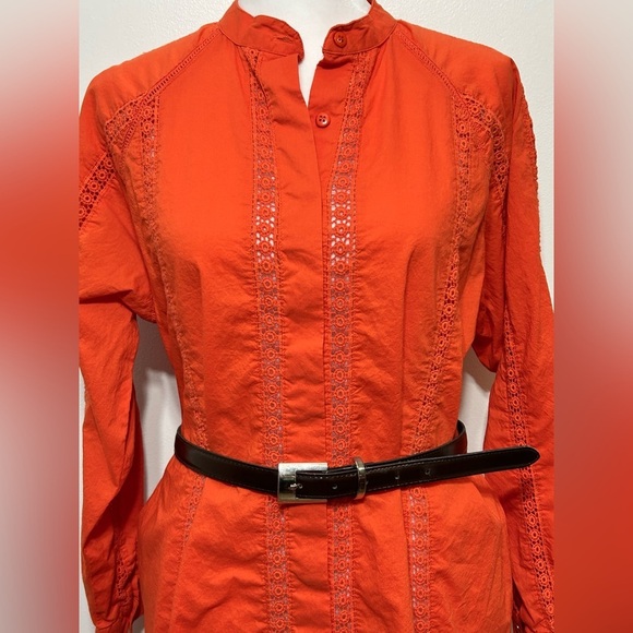 Melissa Odabash Emily Crochet Trim Lace Eyelet Cotton Button Up Shirt Dress - Picture 3 of 13